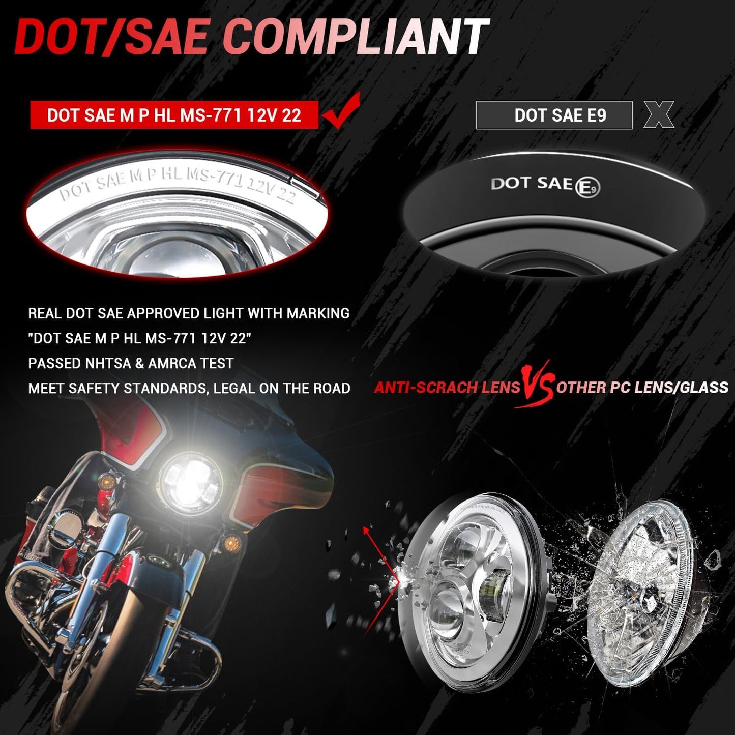 Kit luz LED 7" para motocicleta Harley