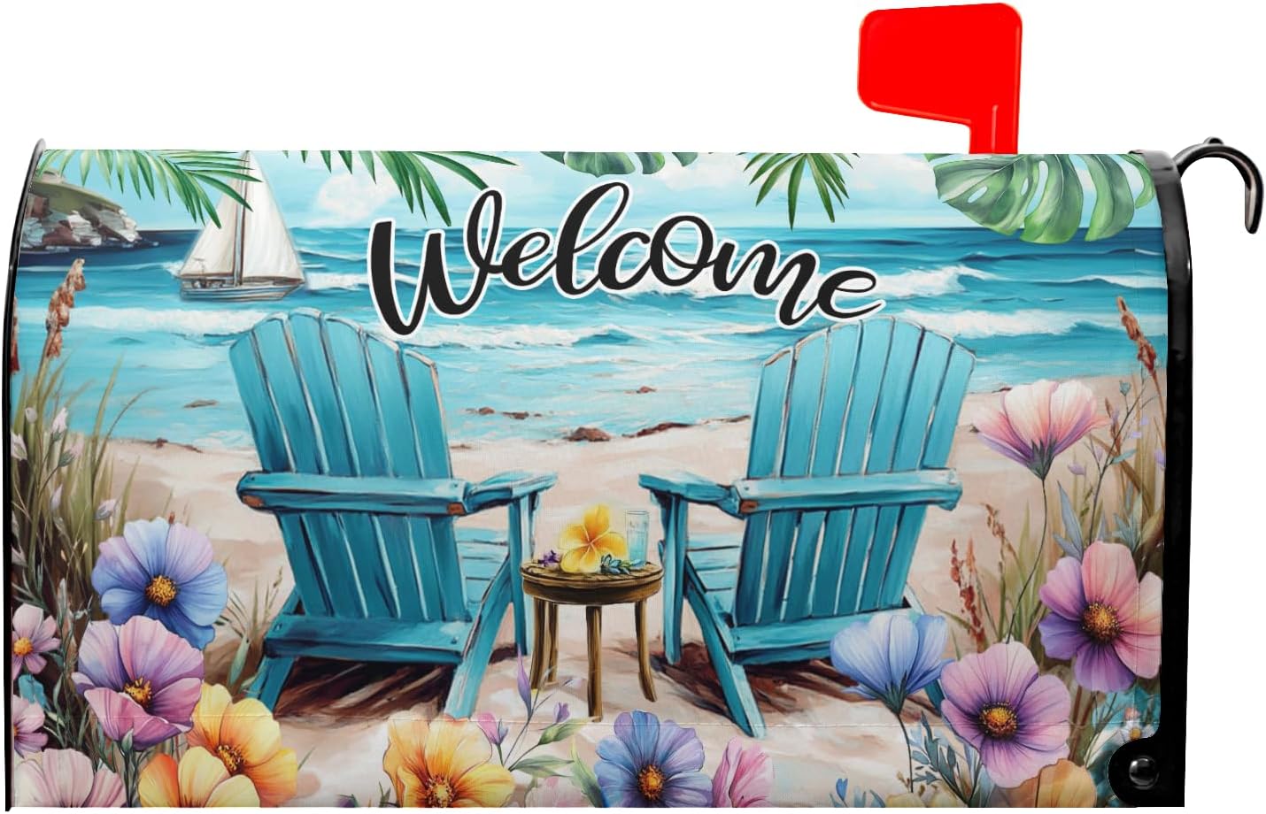 Fundas magnéticas para buzón playa 18x21pulg diseño silla de playa