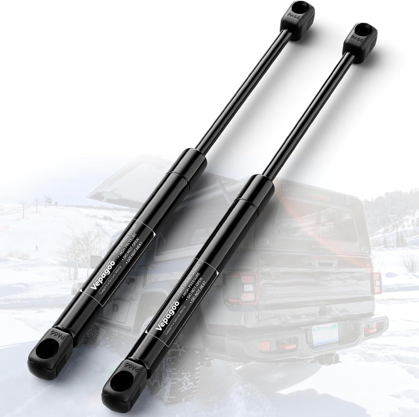 Puntales gas 14" 15lb soporte caja herramientas camioneta