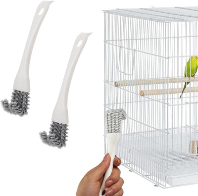 2 Cepillos Jaula Pájaros Raspador Limpiador Perchas