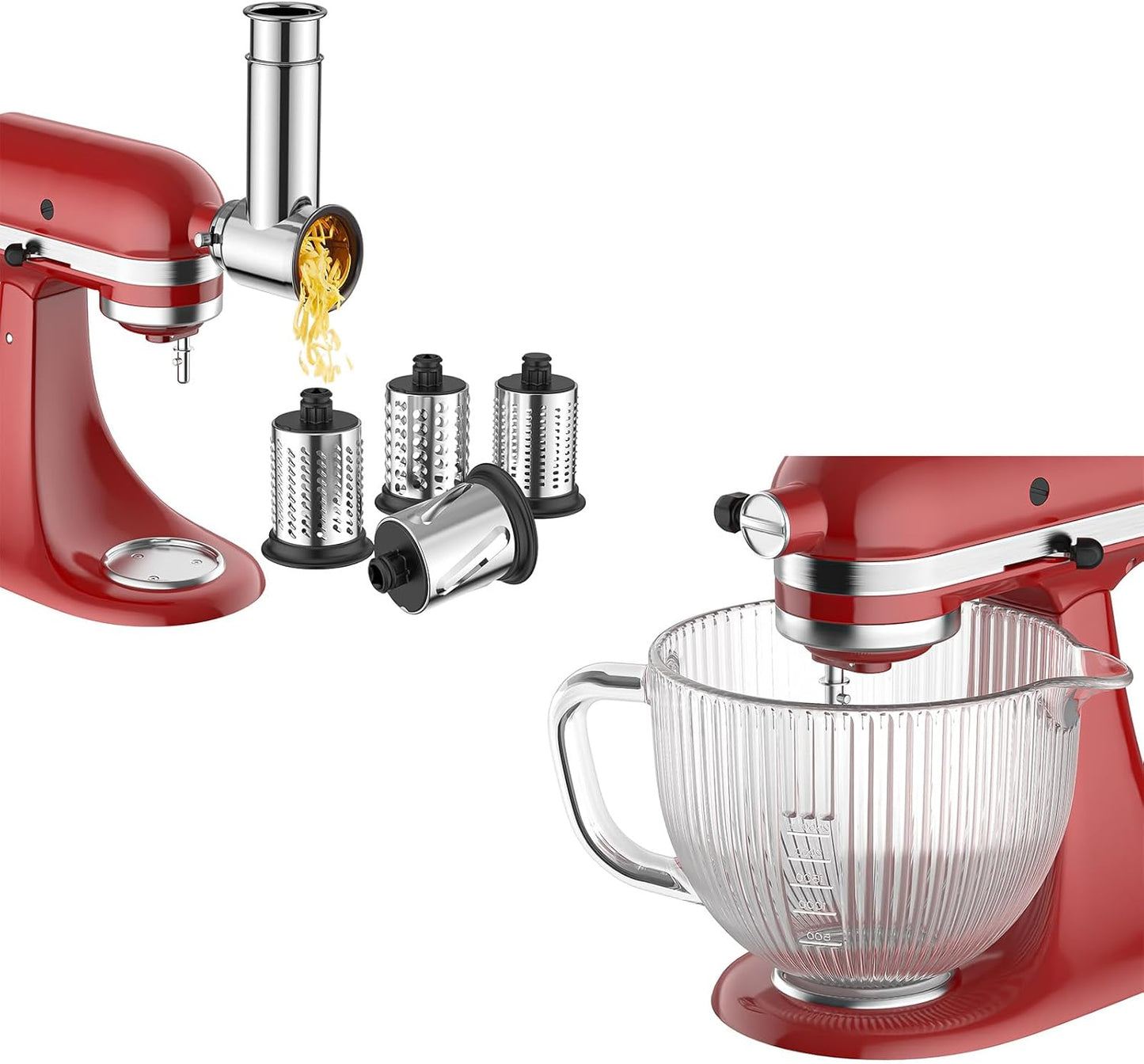 Accesorio cortador acero inox y bowl vidrio para KitchenAid