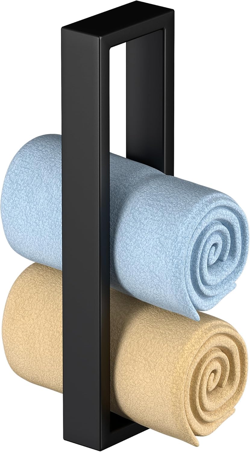 Toallero baño acero inox 10pulg negro mate