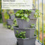 Maceta vertical apilable 4 niveles para jardín gris