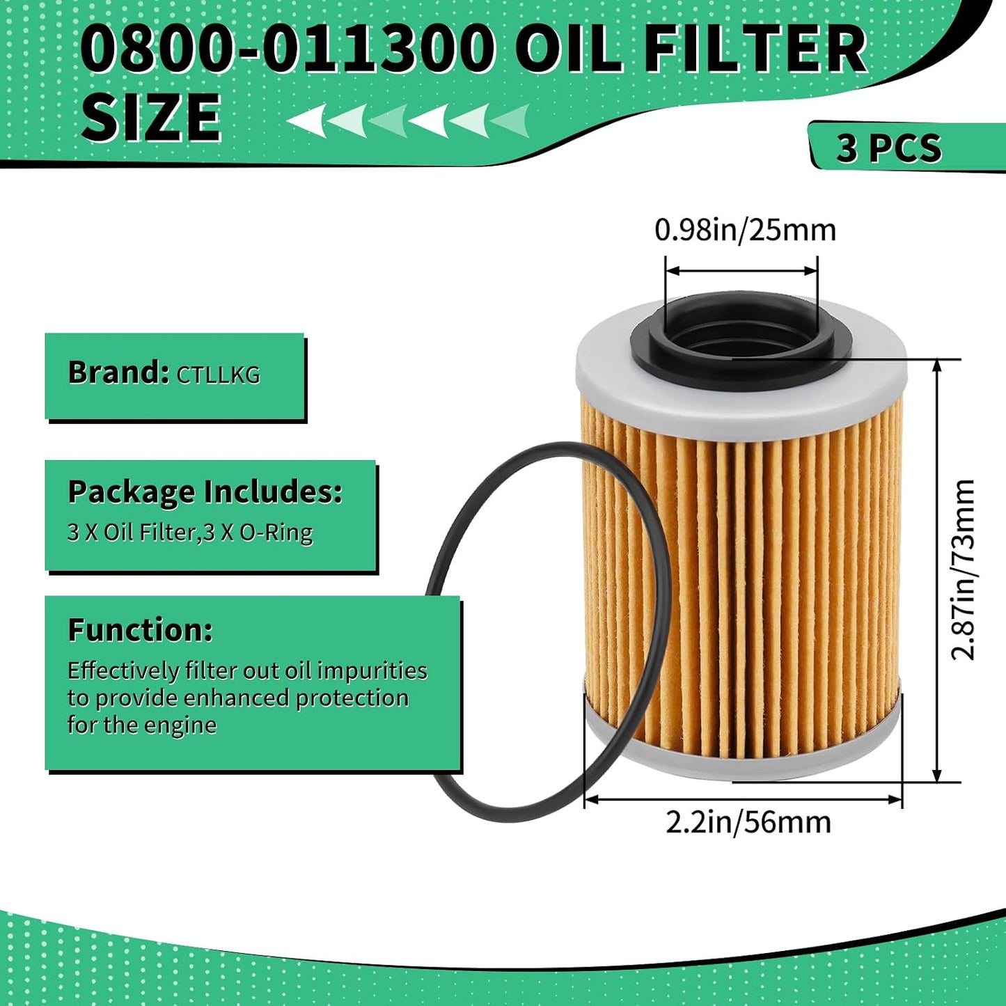 Filtro aceite comp CFMOTO Cforce Zforce 3 Pzas
