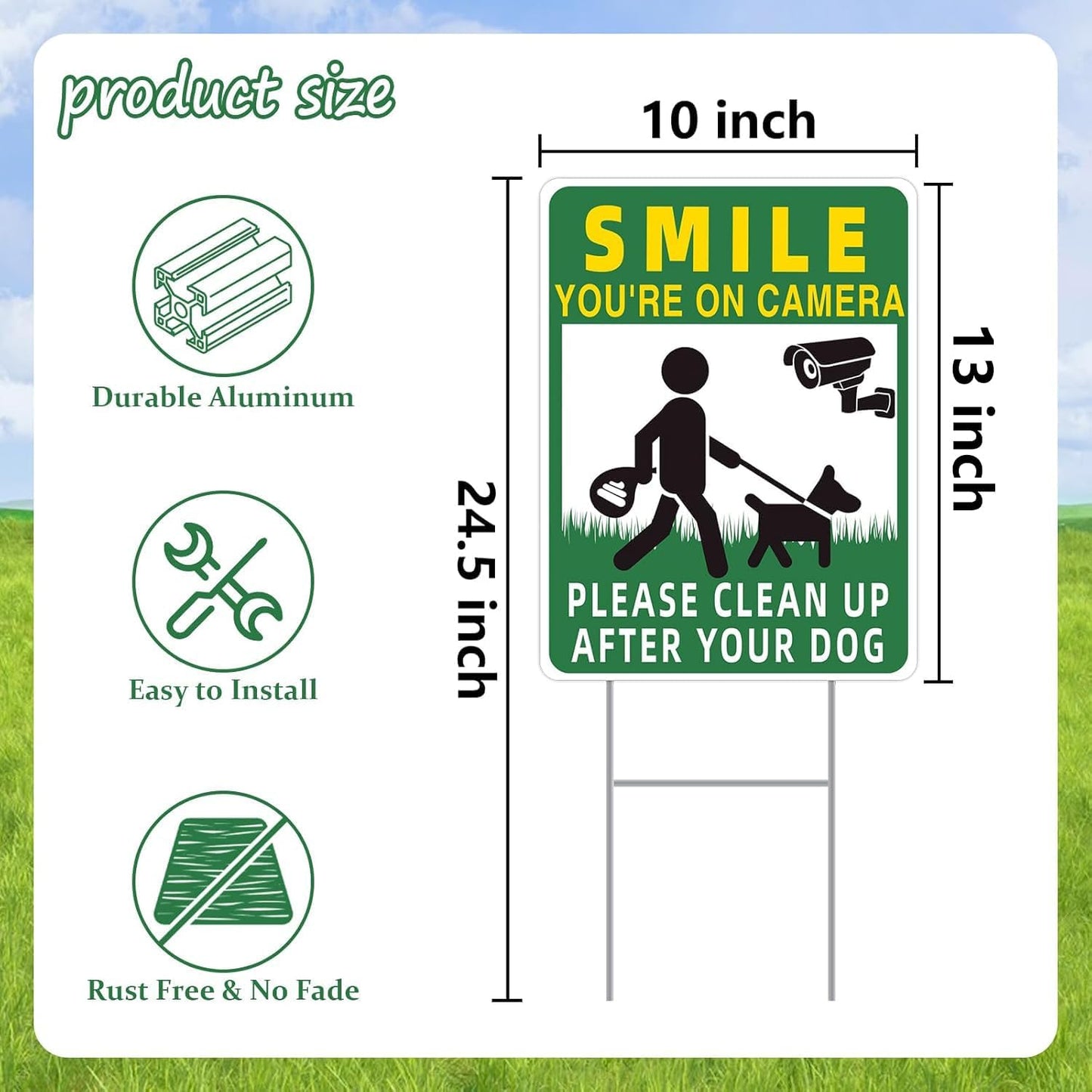 Letreros patio doble cara 13x10 metal pack 2