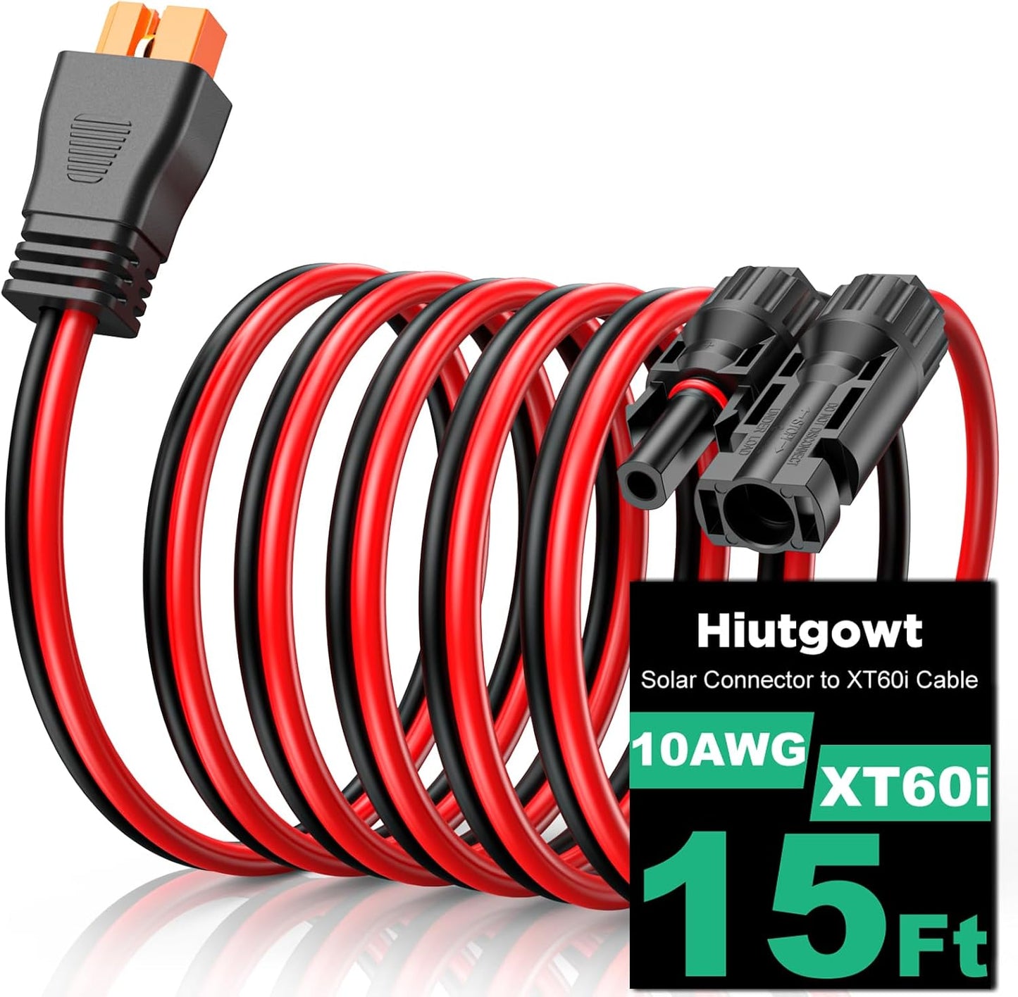 Cable solar XT60i 10 AWG 15ft conector para estación energía