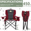 Sillas campamento plegables 450lb cojín acolchado color rojo