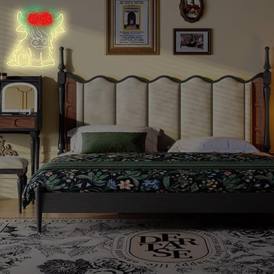 Letrero neón vaca montaña luces LED USB decoración niños
