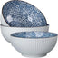 Tazones sopa 60oz cerámica japonesa 3 Pzas azul blanco