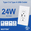 Toma pared USB 24W 15A con puertos C y A 4.8A TR
