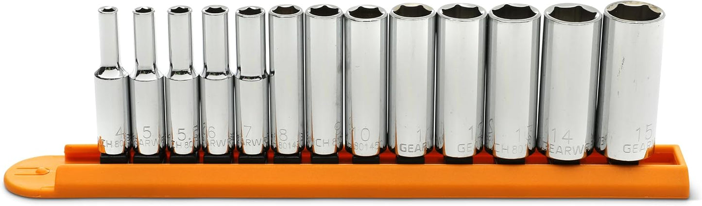 Set 13 Pzas llaves vaso 1/4" métricas 6 pt