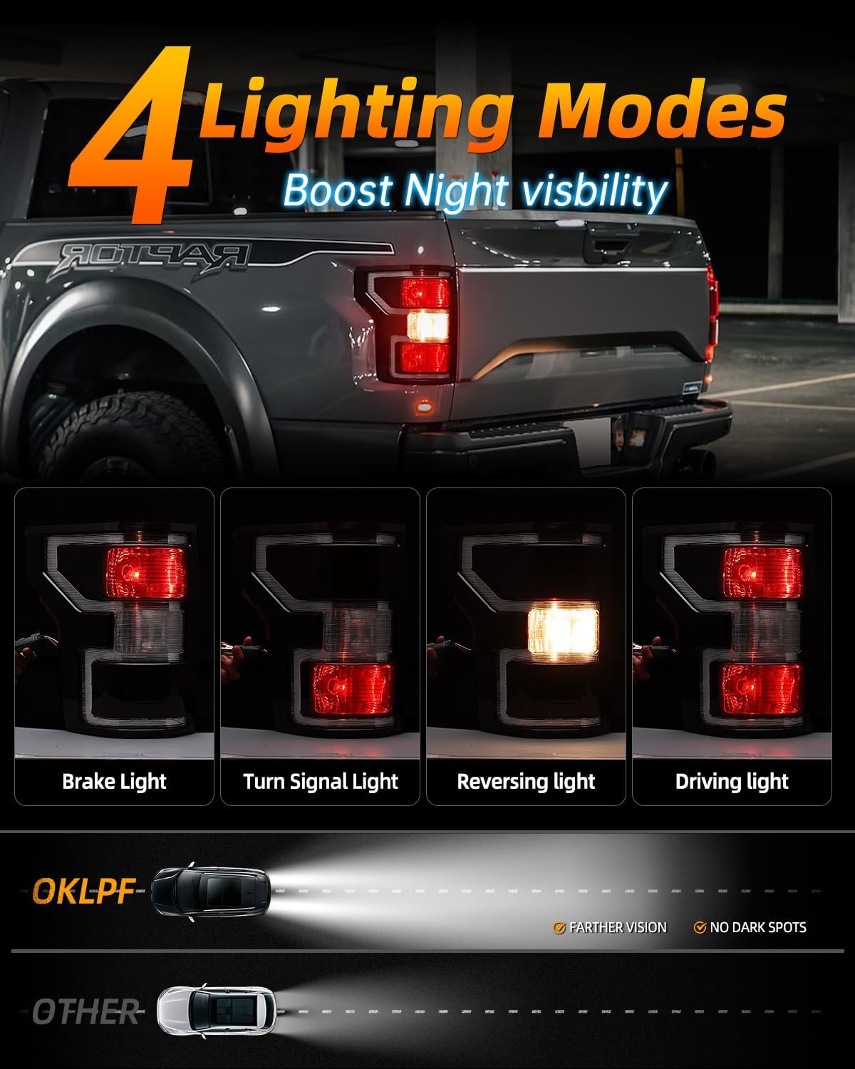 Luz trasera ahumada negra Ford F150 conductor incluye