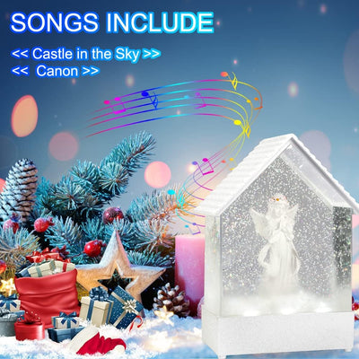 Globo de nieve musical ángel luces decoración hogar