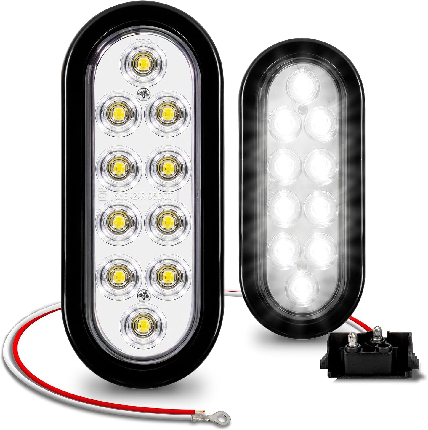 2 Pzas Luces traseras LED ovaladas 6" IP67