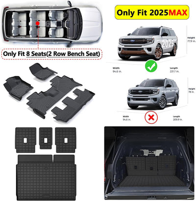 Alfombrillas piso Ford Expedition MAX 2025 con forros TPE