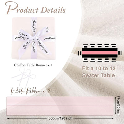Camino mesa gasa beige 10ft 30x120pulg decoración boda