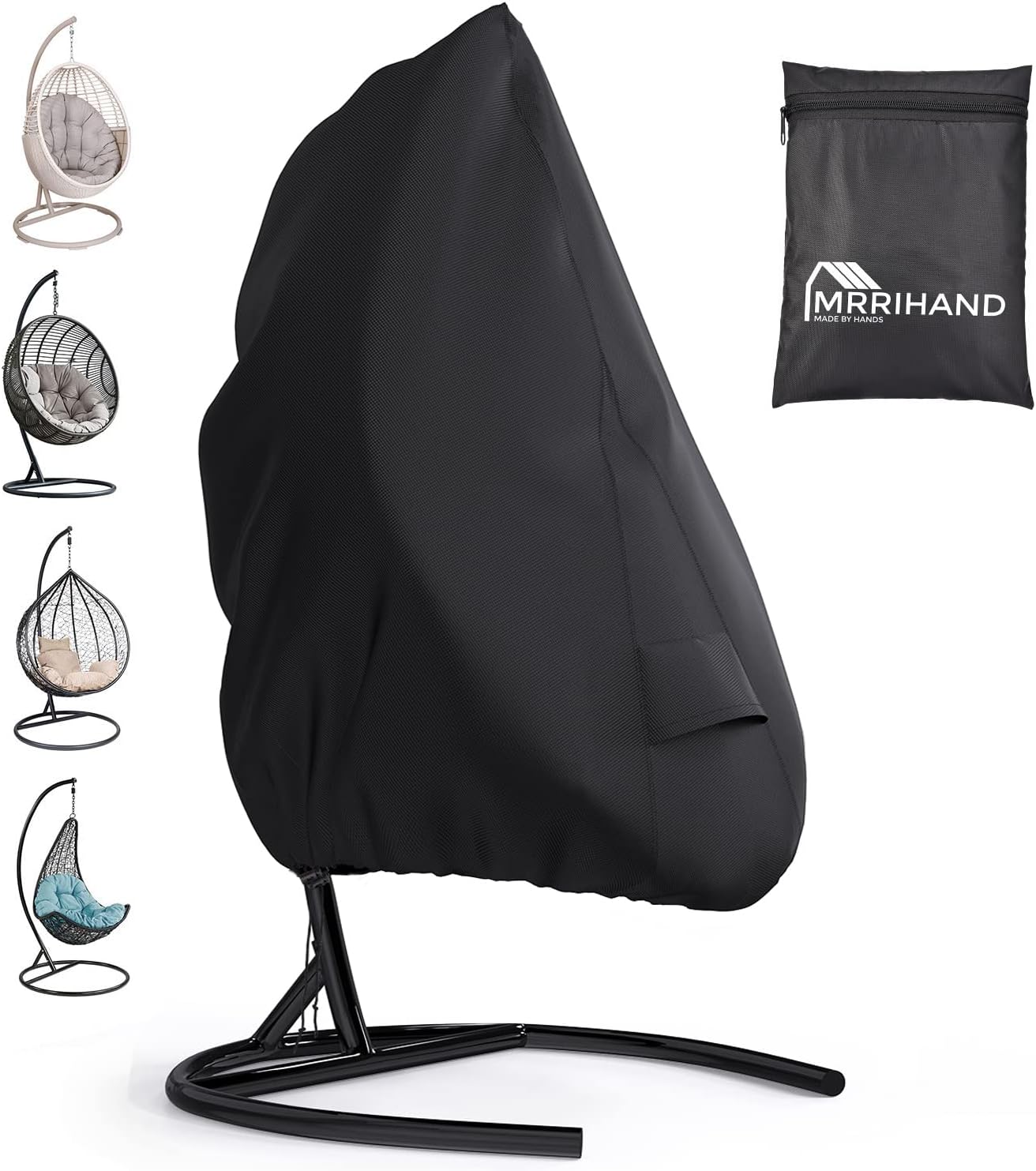 Funda silla jardín con cremallera 74.8x45.3pulg negro
