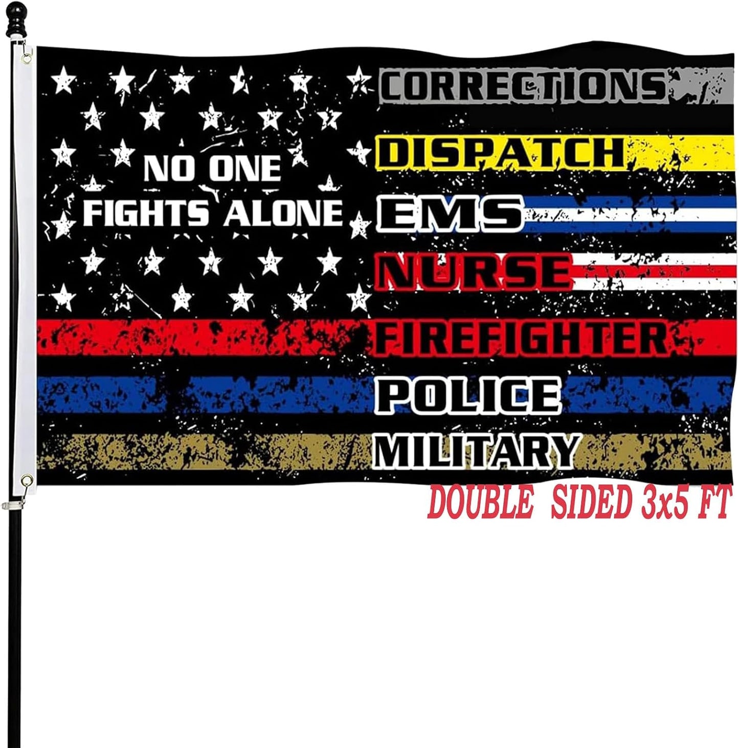 Bandera doble cara 3x5pulg texto inglés
