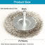 Set 4 cepillos alambre acero inox 3pulg vástago 1/4pulg