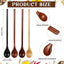 4 cucharas de madera de mango largo para cocinar, té, sopa, café y cócteles