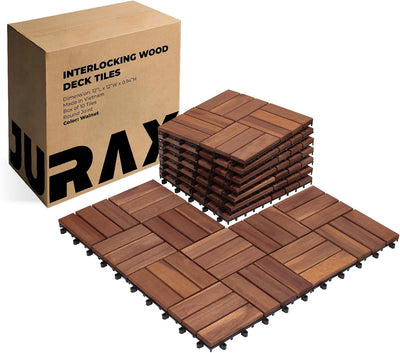 Azulejos patio 10 pzas 12x12pulg impermeable nogal