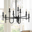 Candelabro hierro 9 luces color negro 31pulg comedor granja