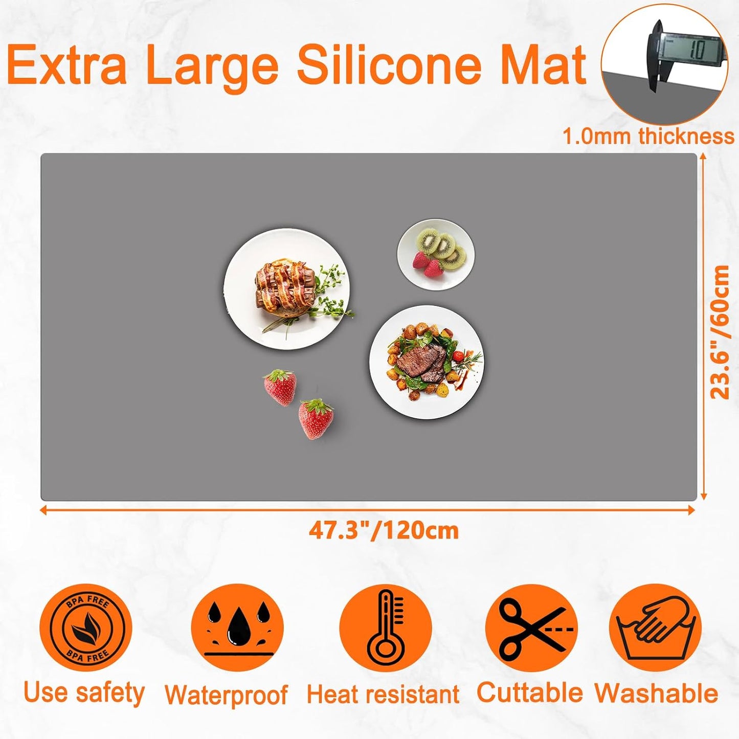 Tapete silicona cocina 47x23pulg antiderrap