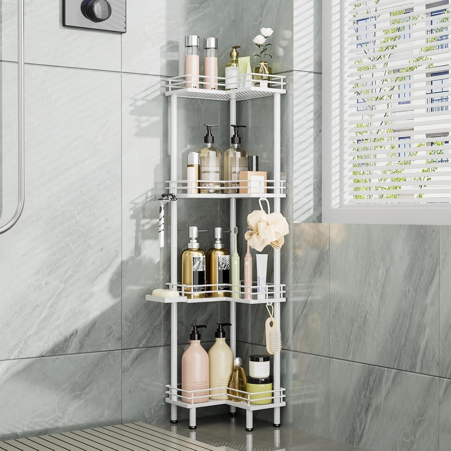 Organiz. ducha esquinero acero inox 4 niveles