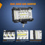 Barra luz LED lateral 2pzas 4.3" triple fila