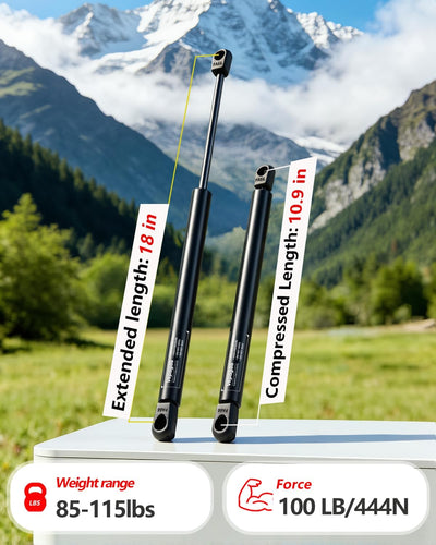 Amortiguadores gas 18" 100lb para cubierta camper