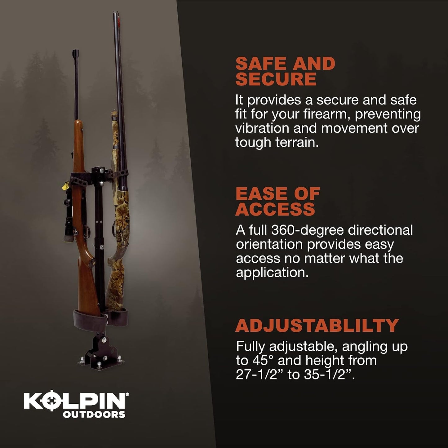 Soporte para UTv Negro de Acero Inox para Pared