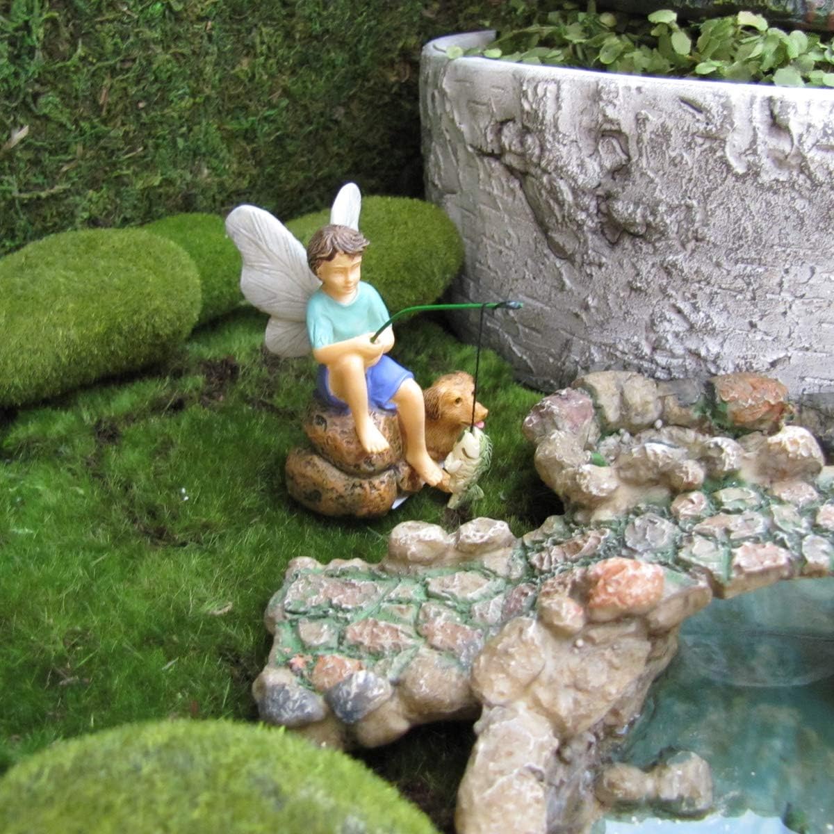 Juguete hada mini para pesca con perro decoración jardín