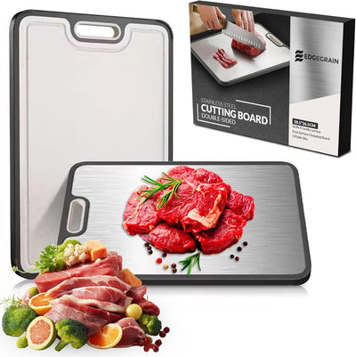 Tabla cortar acero inox titanio doble cara paja trigo PP