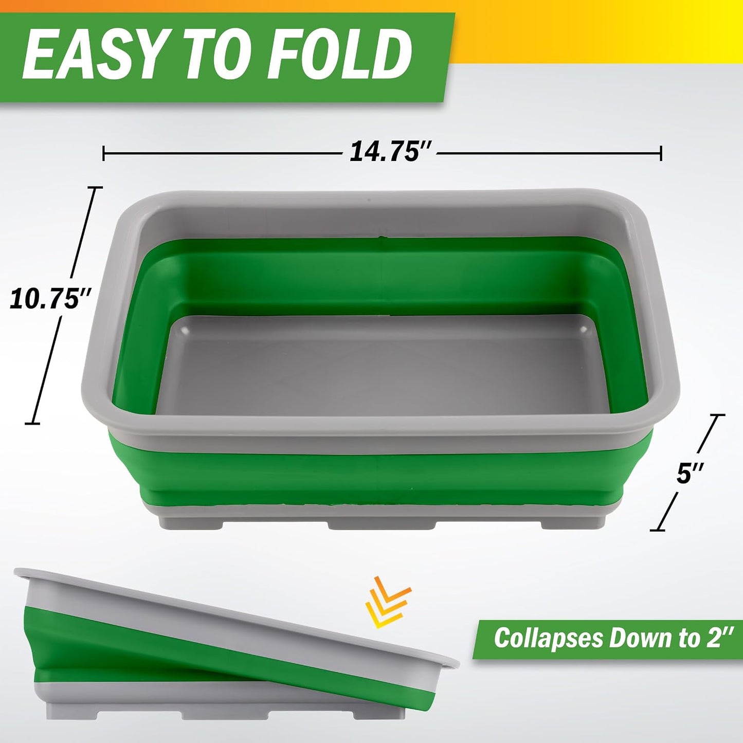 Cubo hielo plegable 10L multiusos para acampar y fiestas verde