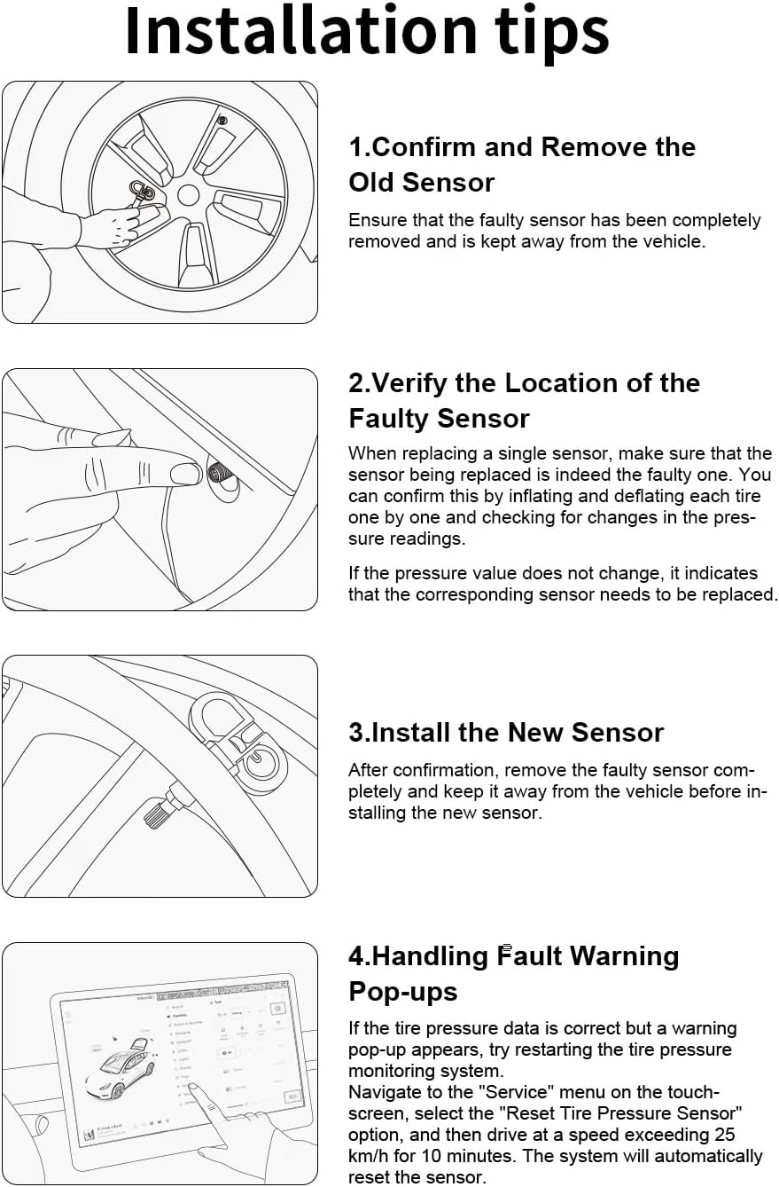Sensor TPMS Bluetooth Tesla Model 3 Y S X 2020-26
