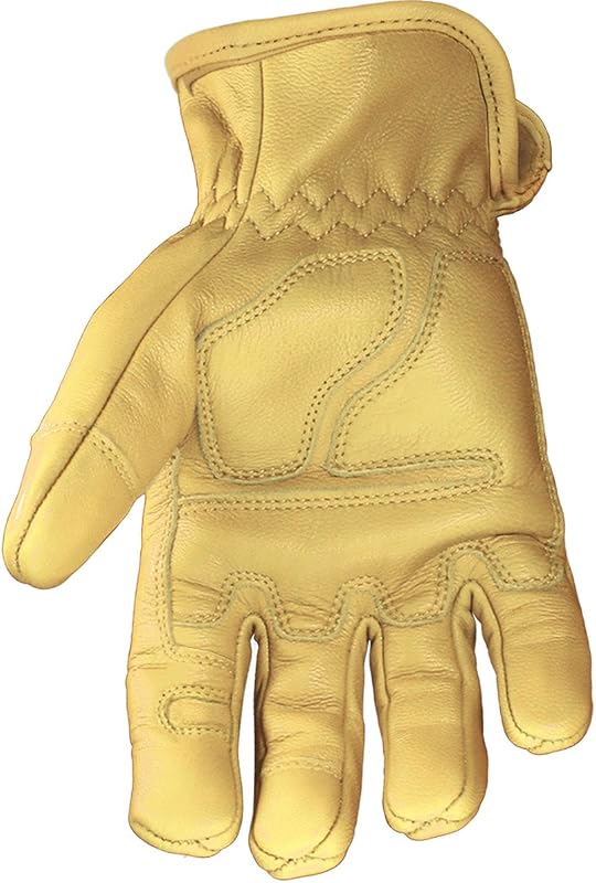 Guantes trabajo unisex cuero molido color bronceado talla L