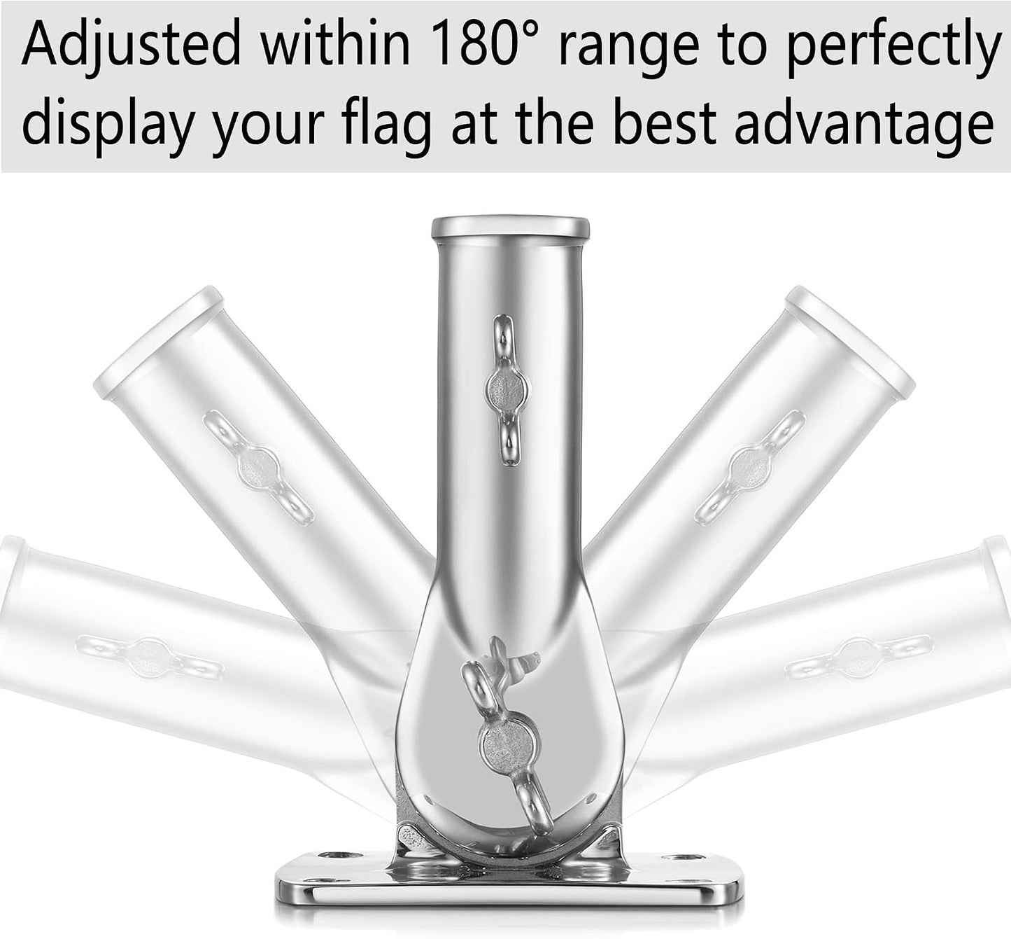 Soporte mastil bandera acero inox 316 resistente 1pulg