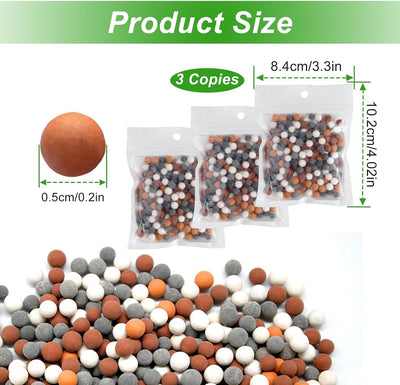 3 Pzas Cuentas Filtro Ducha con Piedras Minerales