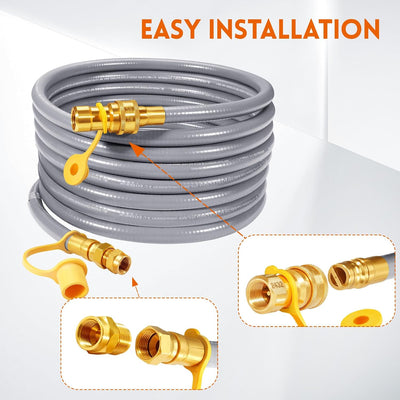 Manguera gas natural 18ft DI 1/2 con accesorio conexión