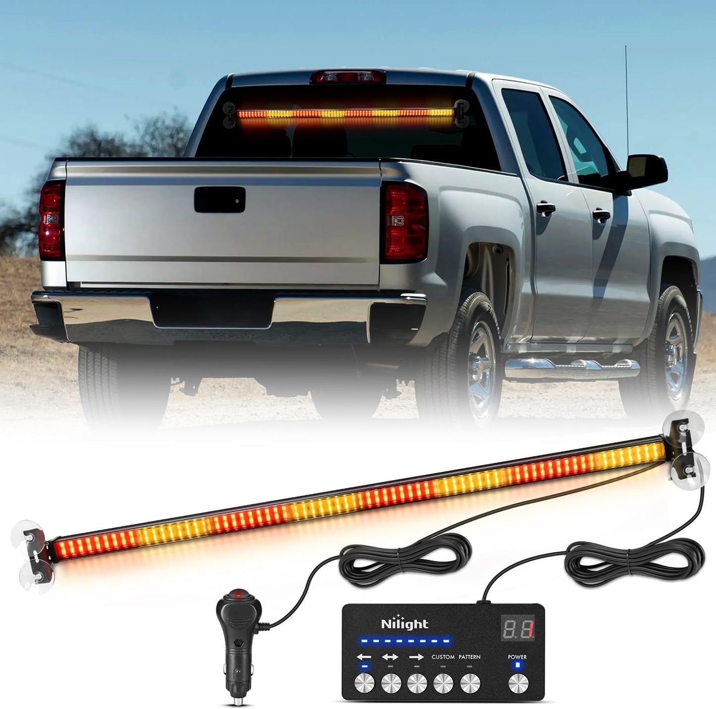 Barra luz estroboscópica 144 LED controlador luces