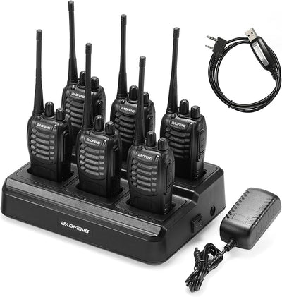 6 Pzas Walkie Talkie 1500mah 16 Ch 6 Radios 6 Auriculares