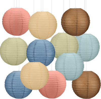 12 Faroles Papel Bohemia 10pulg Decoración Aula Bodas