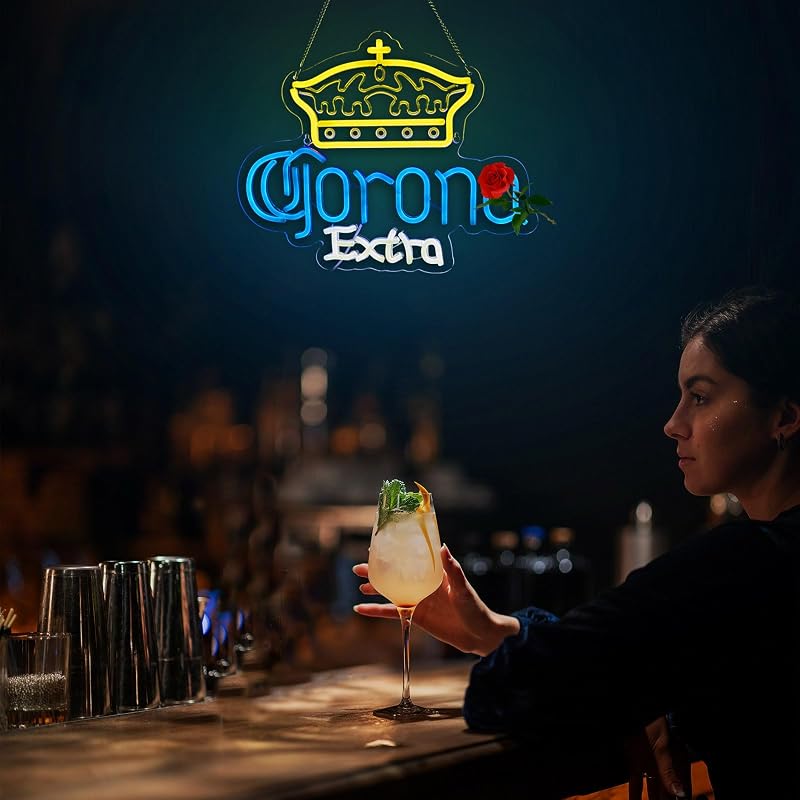 Letrero Neón Cerveza Corona para Bar Hogar Tienda