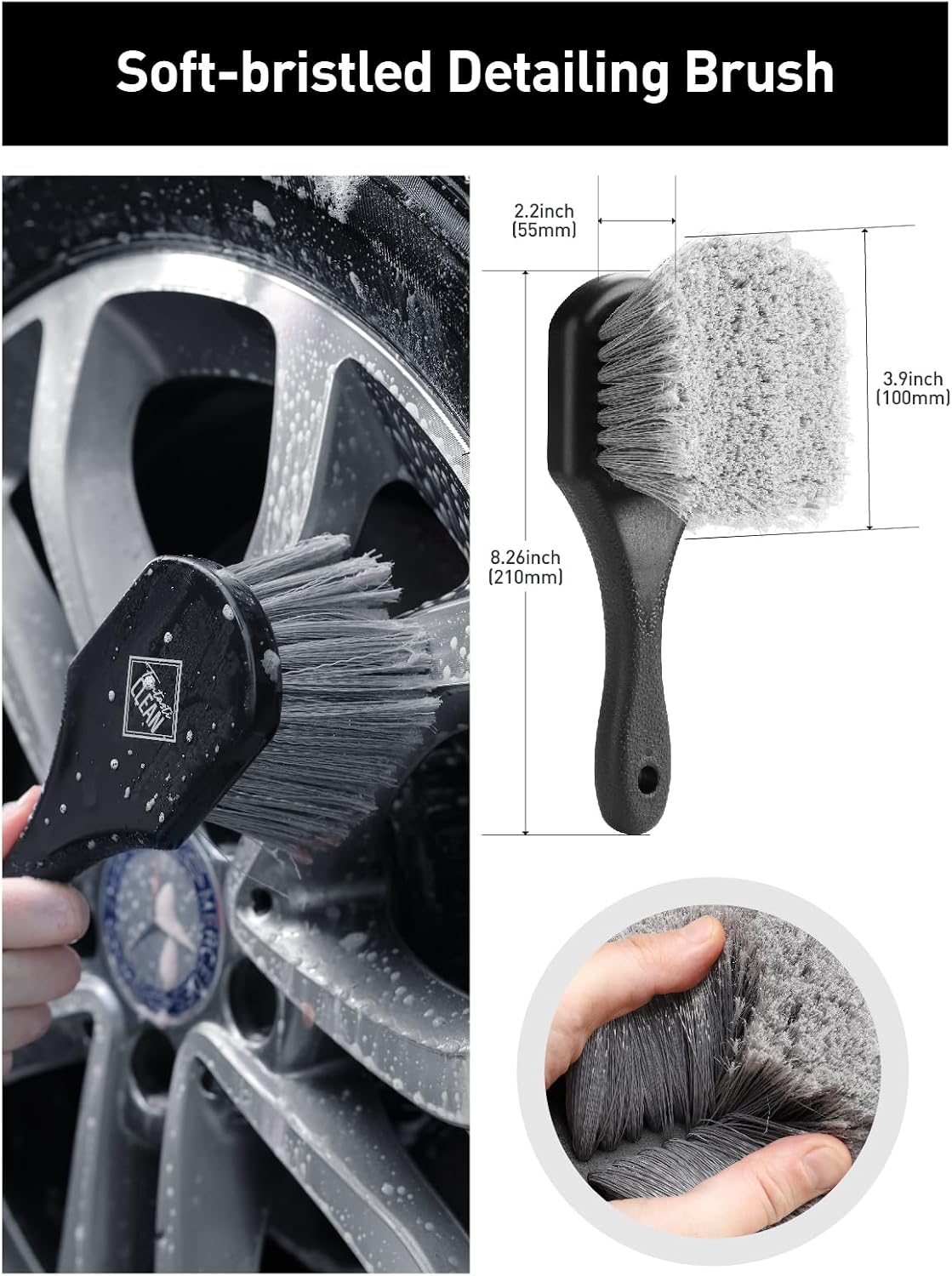 Kit 7 Pzas Limpieza Ruedas Auto Cepillo Neumáticos Microfibra