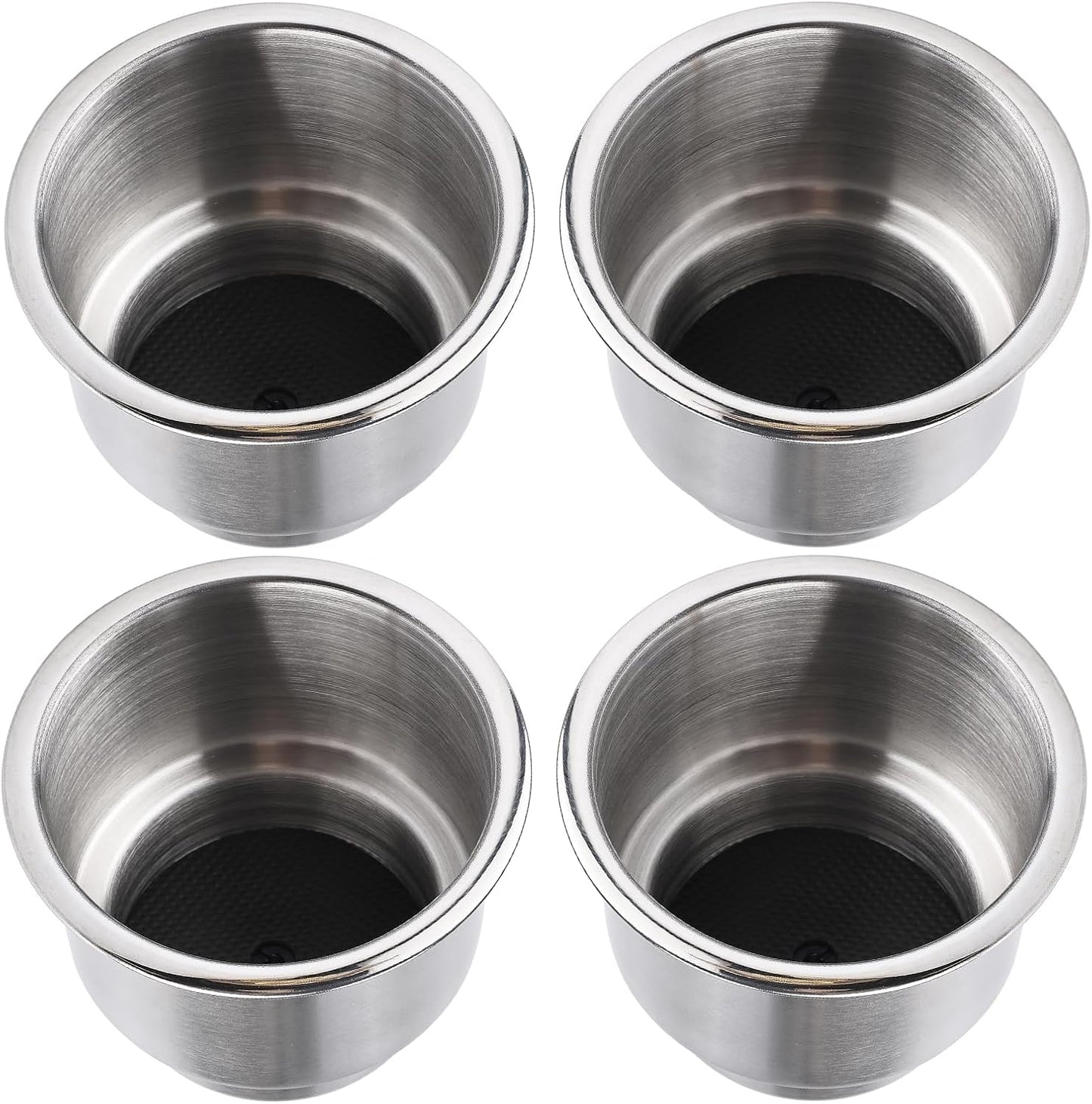 4 Pzas Titular Taza Acero Inox para Barco con Drenaje
