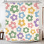 Cortina ducha retro floral estilo danés 72x72pulg