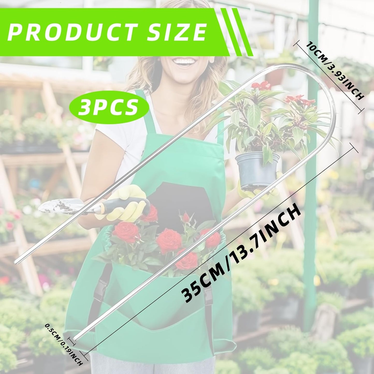 3 Pzas Enrejado Acrílico U 13.7x4pulg para Plantas Trepadoras