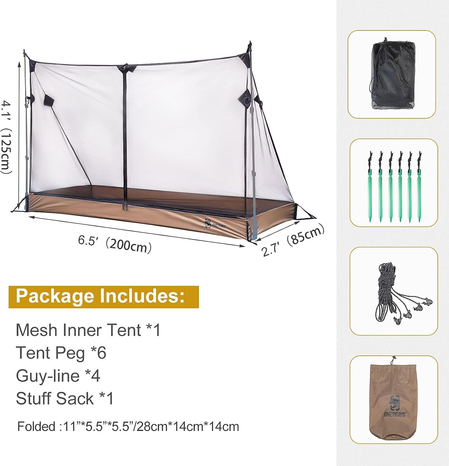 Tienda campaña malla individual suelo impermeable 3000