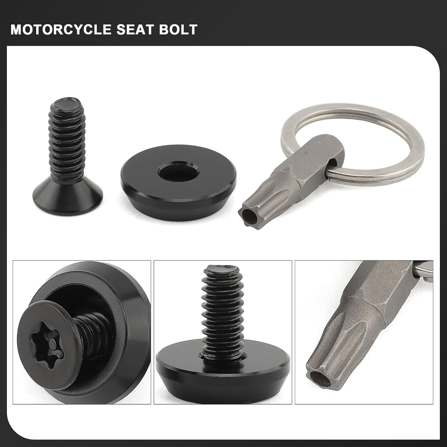 Perno asiento motocicleta 1/4-20 anillo antirrobo Harley