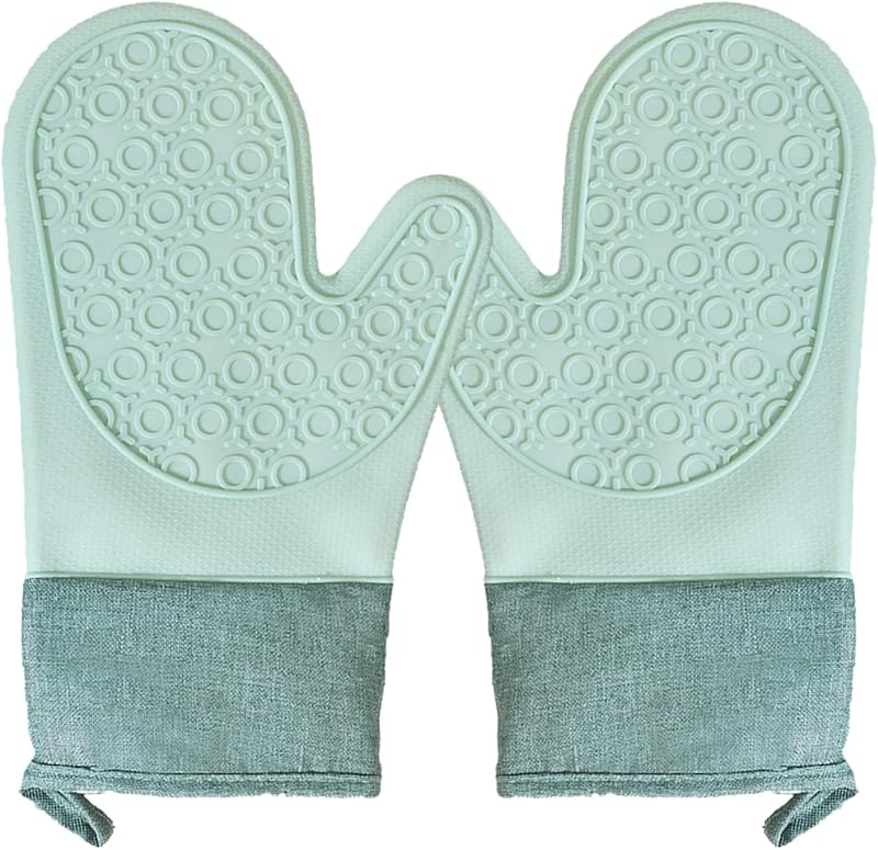 Guantes silicona cocina antideslizantes forro algodón grueso